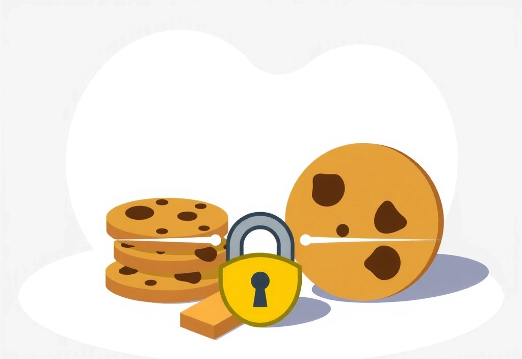 Illustration de cookies numériques et de la protection des données