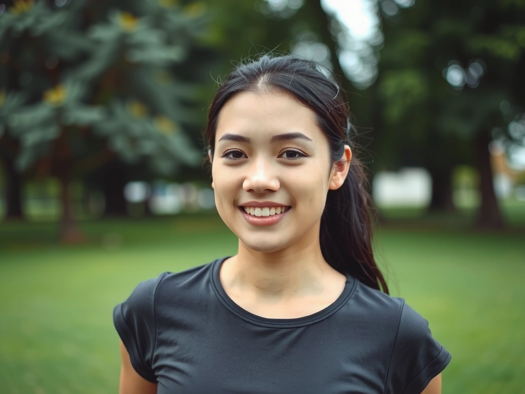 Jeune femme active et souriante